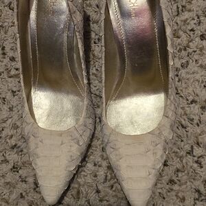 Vero Cuoio Cream Textured Heels